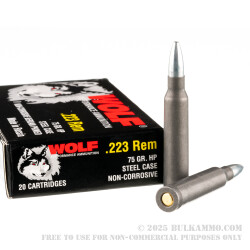 1000 Rounds of .223 Rem Ammo by Wolf Performance - 75gr HP