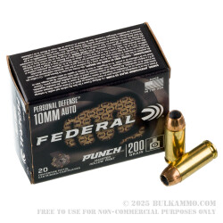 20 Rounds of 10mm Ammo by Federal Punch - 200gr JHP