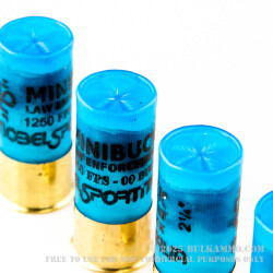 250 Rounds of 12ga Ammo by NobelSport MiniBuck LE - 6 pellet 00 buckshot