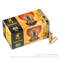 100 Rounds of .45 ACP Ammo by Browning - 230gr FMJ