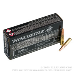 20 Rounds of .300 AAC Blackout Ammo by Winchester Super Suppressed - 200gr Open Tip