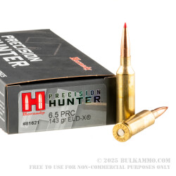 200 Rounds of 6.5 PRC Ammo by Hornady Precision Hunter - 143gr ELD-X