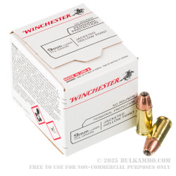 1000 Rounds of 9mm Ammo by Winchester USA - 115gr JHP