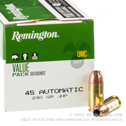 600 Rounds of .45 ACP Ammo by Remington - 230gr JHP