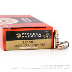 50 Rounds of .357 SIG Ammo by Federal - 125gr JHP