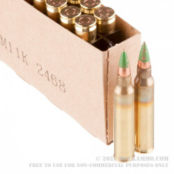 20 Rounds of 5.56x45mm M855 Penetrator Ammo by Winchester - 62gr FMJ