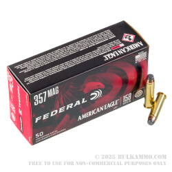 50 Rounds of .357 Mag Ammo by Federal - 158gr JSP