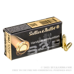 50 Rounds of .25 ACP Ammo by Sellier & Bellot - 50gr FMJ