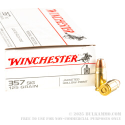 50 Rounds of .357 SIG Ammo by Winchester - 125gr JHP