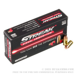 1000 Rounds of .380 ACP Ammo by Ammo Inc. Streak - 100gr TMJ Non-Incendiary Visual Tracer