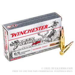 200 Rounds of 6.5 mm Creedmoor Ammo by Winchester Deer Season XP - 125gr Polymer Tipped