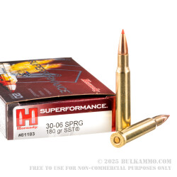 20 Rounds of 30-06 Springfield Ammo by Hornady - 180gr SST