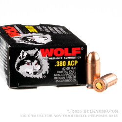 1680 Rounds of .380 ACP Ammo by Wolf Performance Ammunition - 92gr FMJ