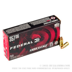 50 Rounds of .357 SIG Ammo by Federal - 125gr FMJ