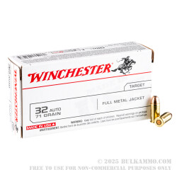 50 Rounds of .32 ACP Ammo by Winchester - 71gr FMJ