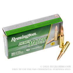 20 Rounds of .308 Win Ammo by Remington - 168gr HPBT MatchKing