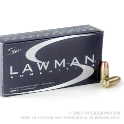 50 Rounds of .45 ACP + P Ammo by Speer Lawman - 200gr TMJ