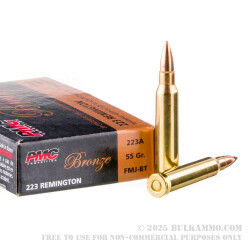 20 Rounds of .223 Ammo by PMC - 55gr FMJBT