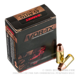 20 Rounds of .45 ACP Ammo by Barnes VOR-TX - 185gr TAC-XP