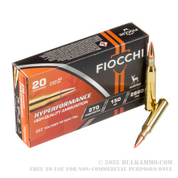 20 Rounds of .270 Win Ammo by Fiocchi Extrema - 150gr SST