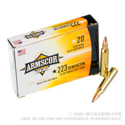 20 Rounds of .223 Rem Ammo by Armscor USA - 55gr PSP