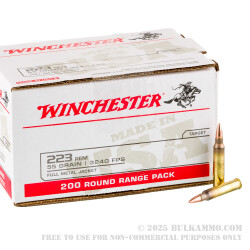 800 Rounds of .223 Ammo by Winchester USA - 55gr FMJ