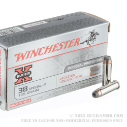 500 Rounds of .38 Spl +P Ammo by Winchester Super-X - 125gr SJHP