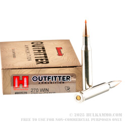 20 Rounds of .270 Win Ammo by Hornady Outfitter - 130gr GMX