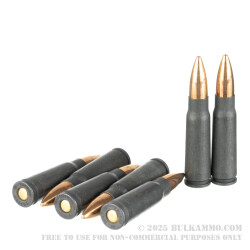 1000 Rounds of 7.62x39 Ammo by Wolf Copper Jacket - 122gr FMJ