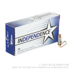 1000 Rounds of .40 S&W Ammo by Independence - 180gr FMJ