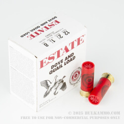 250 Rounds of 12ga Ammo by Estate Cartridge - 1 1/8 ounce #8 Shot