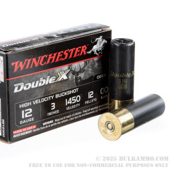 5 Rounds of 12ga Ammo by Winchester Double-X - 3" 12-Pellet 00 Buck