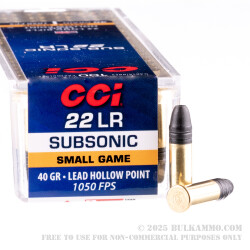 100 Rounds of .22 LR Ammo by CCI - 40gr LHP