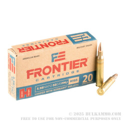 20 Rounds of 5.56x45 Ammo by Hornady Frontier - 55gr FMJ M193