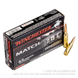 20 Rounds of 6.5 mm Creedmoor Ammo by Winchester Match - 140gr HPBT