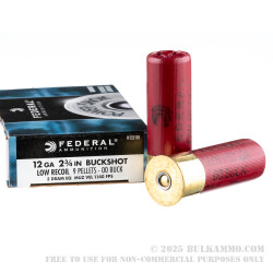 5 Rounds of 12ga Ammo by Federal -  00 Buck