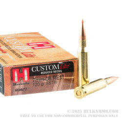 20 Rounds of 7mm-08 Ammo by Hornady - 120gr SST