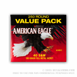 250 Rounds of .40 S&W Ammo by Federal - 180gr FMJ