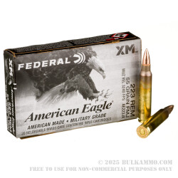 500 Rounds of .223 Ammo by Federal American Eagle - 55gr FMJBT