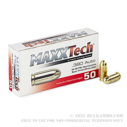 1000 Rounds of .380 ACP Ammo by MAXXTech - 95gr FMJ