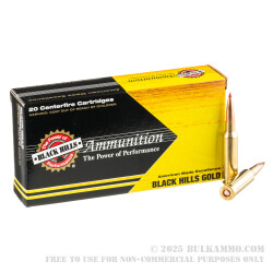 20 Rounds of 6.5 Creedmoor Ammo by Black Hills Ammunition Gold - 143gr ELD-X