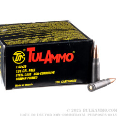 1000 Rounds of 7.62x39mm Ammo by Tula - 124gr FMJ