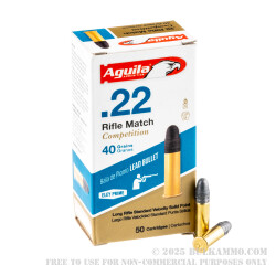 50 Rounds of .22 LR Ammo by Aguila - 40gr LRN