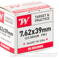 500 Rounds of 7.62x39 Ammo by Winchester Lake City - 123gr FMJ