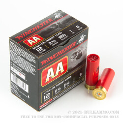 25 Rounds of 12ga Ammo by Winchester AA 2-3/4" 1 ounce #8 shot