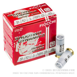 250 Rounds of 12ga Ammo by Fiocchi Shooting Dynamics - 1 ounce #7 1/2 shot