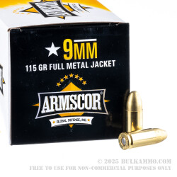 1200 Rounds of 9mm Ammo by Armscor - 115gr FMJ