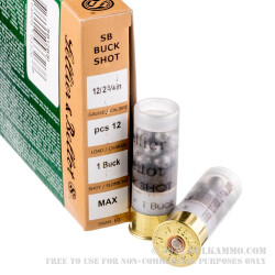 10 Rounds of 12ga Ammo by Sellier & Bellot -  #1 Buck