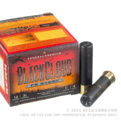 25 Rounds of 12ga Ammo by Federal Blackcloud - 3 1/2" 1 1/2 ounce #4 shot