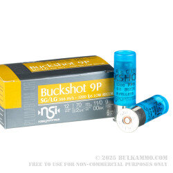 250 Rounds of 12ga Ammo by NobelSport - 2-3/4" 00 Buck